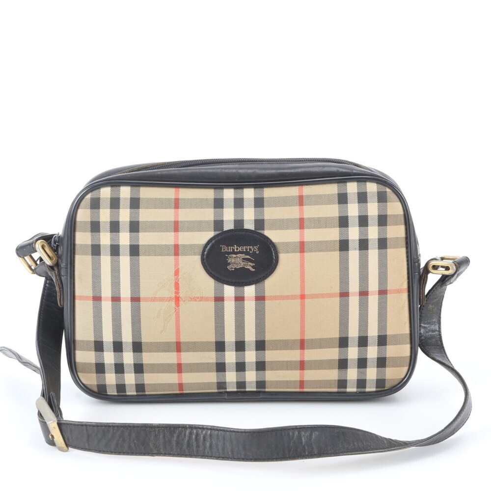 Burberry Nova Check Canvas Leather Shoulder Bag Crossbody for Women